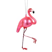 CANVAS Brights Collection Glass Decoration Flamingo Christmas Ornament, Pink, 5 3/10-in Front_Angled_Right