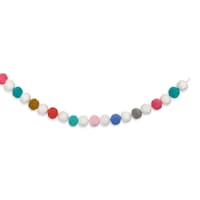 CANVAS Collection Joie et Éclat - Guirlande de Noël à pompons en tissu, couleurs vives, multicolore, 6 pi Front_Flat