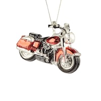 CANVAS Brights Collection Glass Decoration Motorcycle Christmas Ornament, Red, 5 3/10-in Side_Right