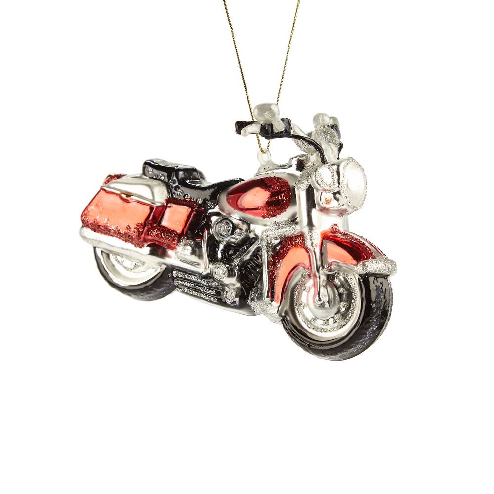 CANVAS Brights Collection Glass Decoration Motorcycle Christmas ...