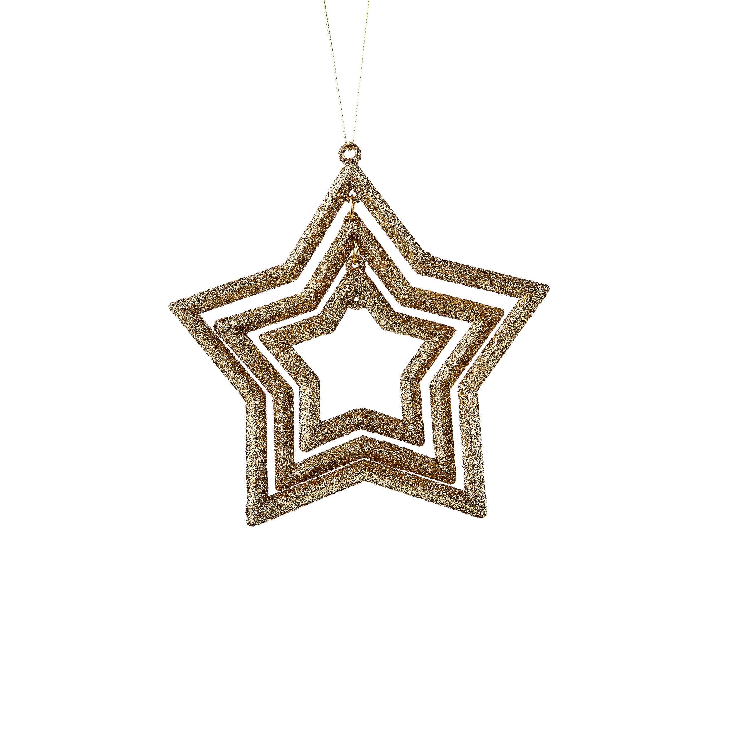 CANVAS Collection Or - Décoration de Noël multiple étoiles scintillantes, 5 po Front_Flat