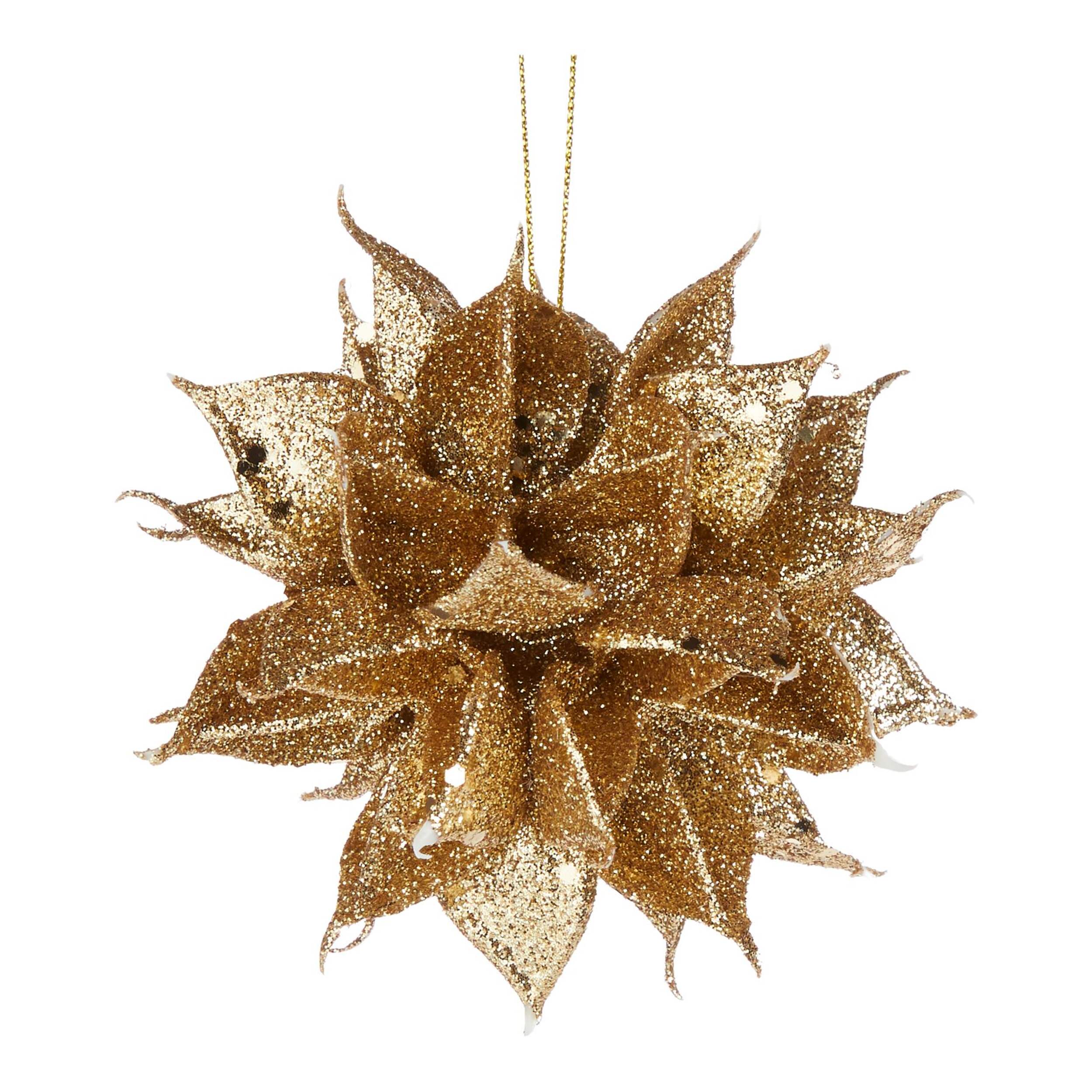 CANVAS Gold Collection Glittering Decoration Starburst Christmas Ornament, 4-in Front_Flat