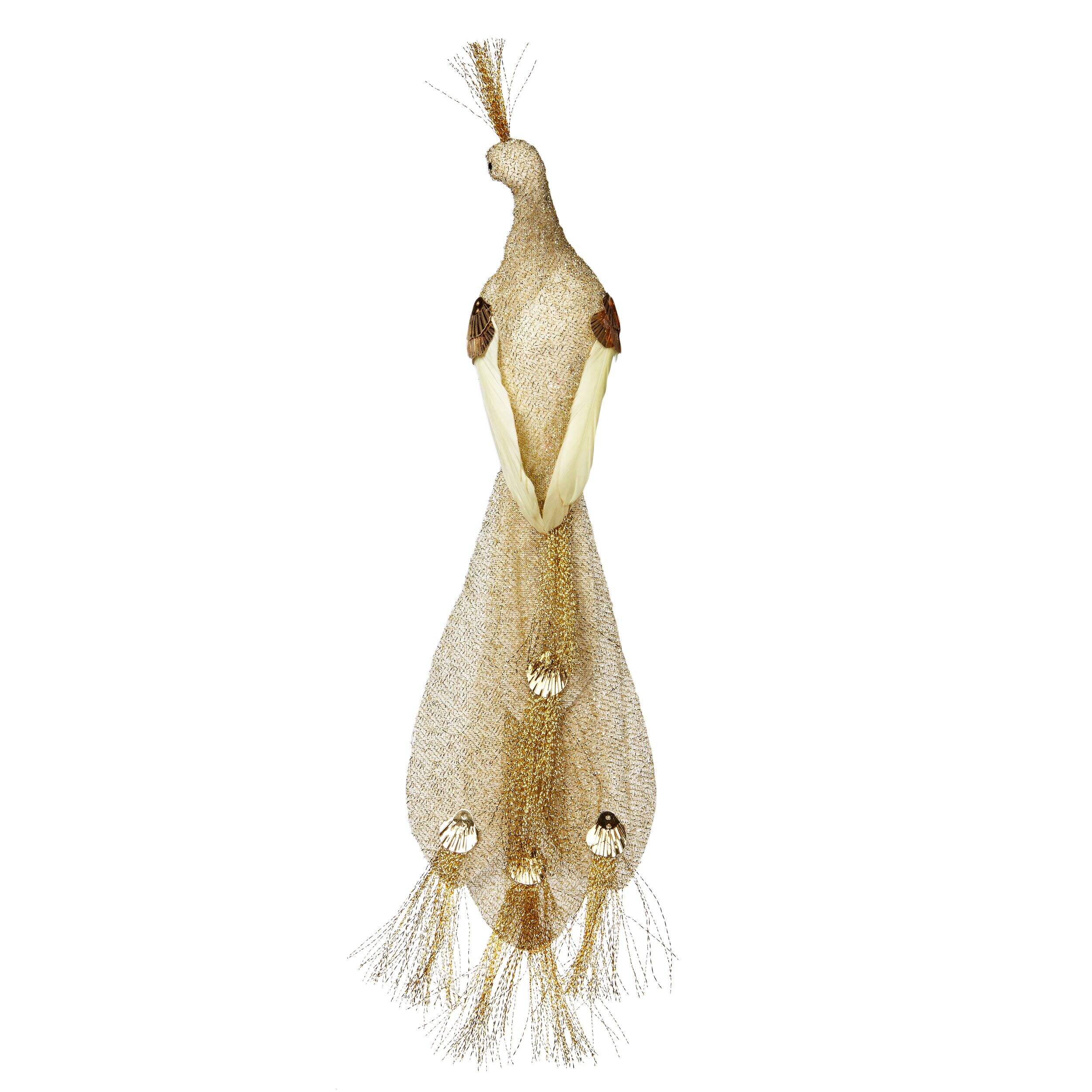 CANVAS Collection Or - Décoration de Noël oiseau doré avec pince, 13-1/2 po Front_Flat