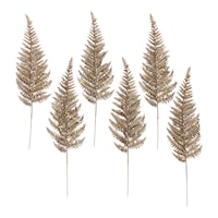 CANVAS Gold Collection Christmas Glittering leaves Décor, 12-in, 6-pk