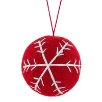 CANVAS Collection Rouge - Boule de Noël en laine à motif, assorti, 100 mm Front_Flat