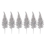 CANVAS Collection Argent - Décoration de Noël Feuilles scintillantes, 12 po, paq. 6 Front_Flat