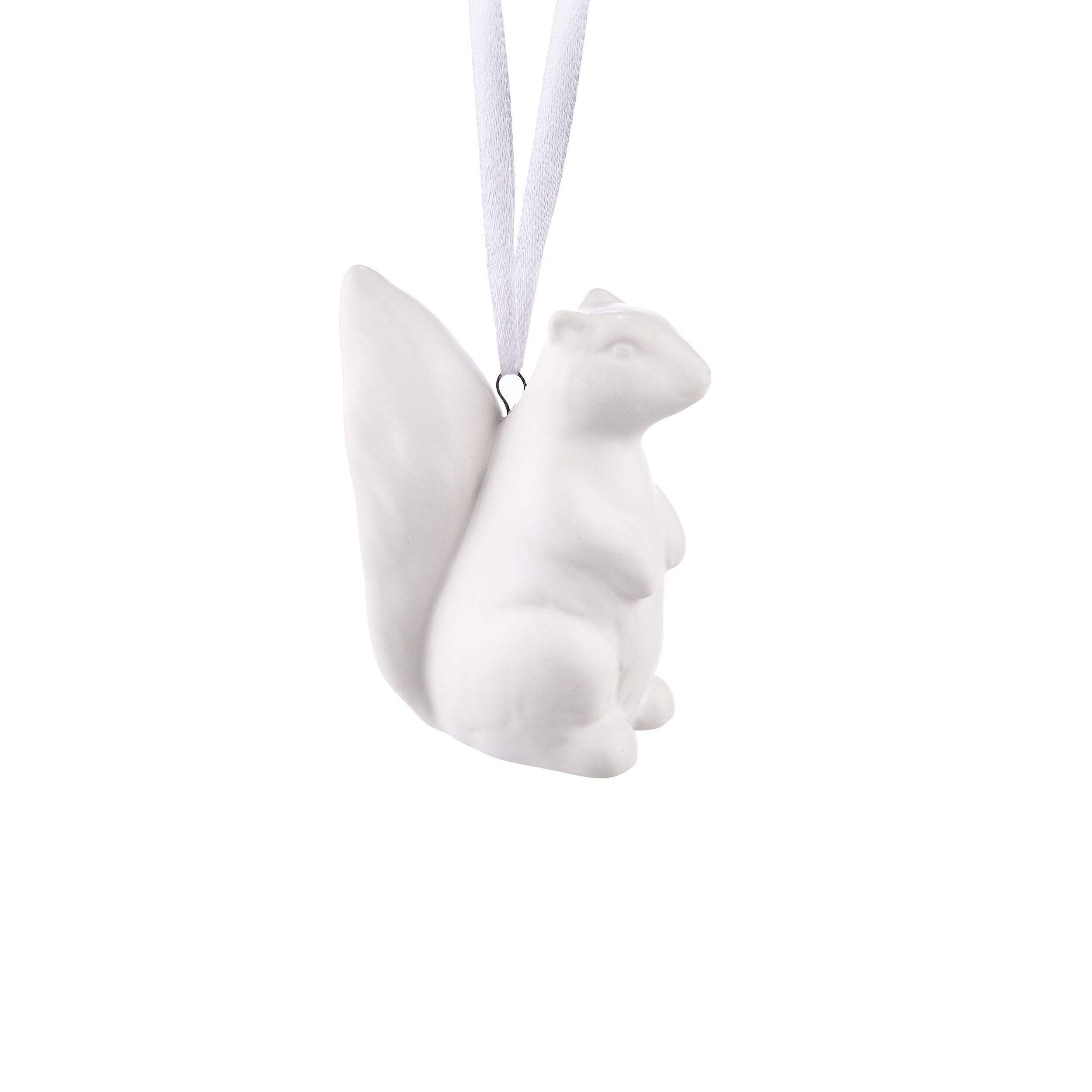 CANVAS White Collection Ceramic Squirrel Ornament CloseUp