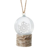 CANVAS White Collection Glass Decoration Snowflake Snow Globe Christmas Ornament Front_Elevated