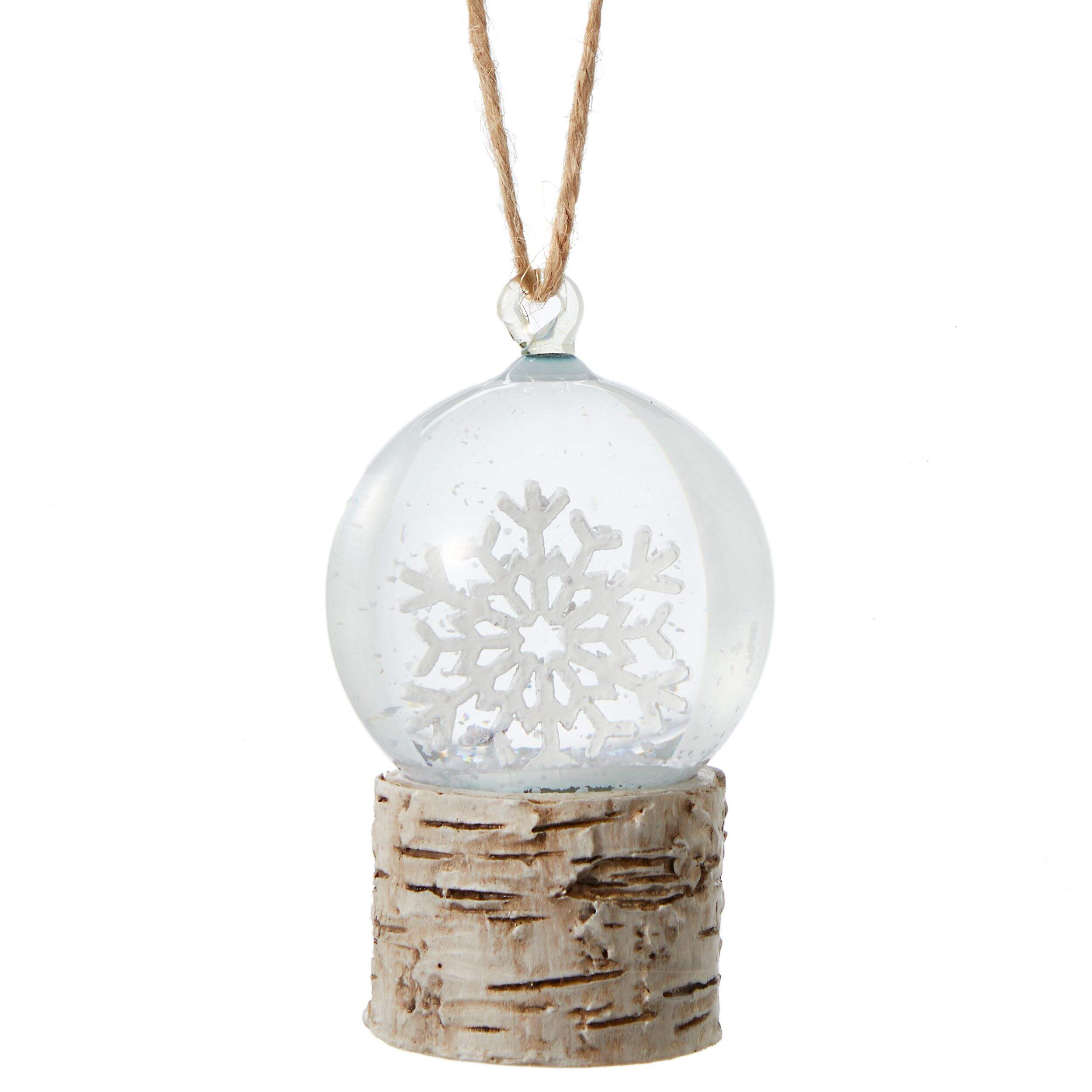 CANVAS White Collection Glass Decoration Snowflake Snow Globe Christmas Ornament Front_Elevated