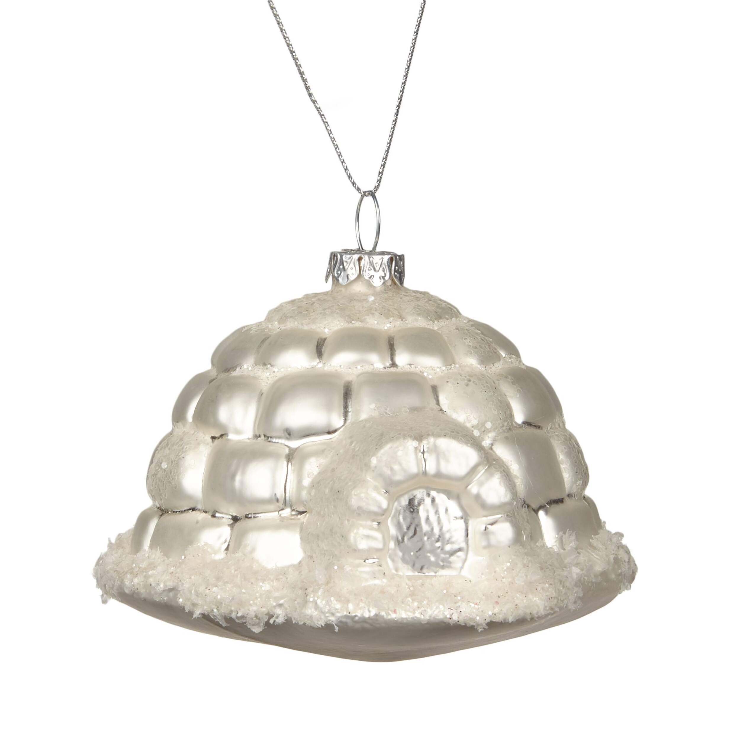 CANVAS Collection Blanche - Décoration de Noël en verre Igloo, 2 1/5 po Front_Angled_Right