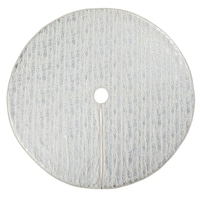 CANVAS Faux Fur Christmas Decoration Tree Skirt, Metallic Silver, 48-in Overhead_Flat
