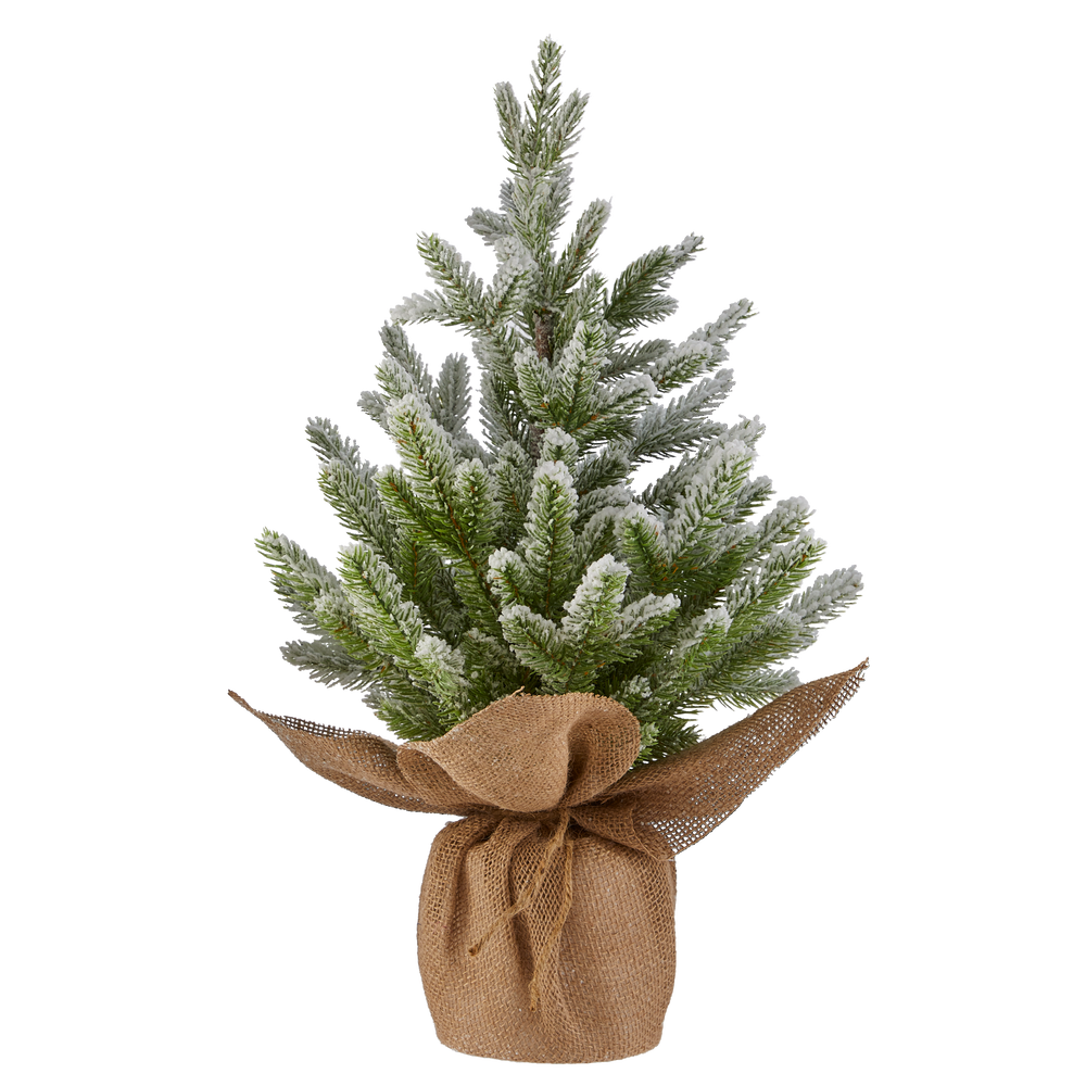 CANVAS Frosted Flocked Christmas Decoration Artificial Table Top Tree ...
