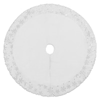 CANVAS - Jupe de sapin de Noël en similifourrure, blanc, 48 po Front_Flat