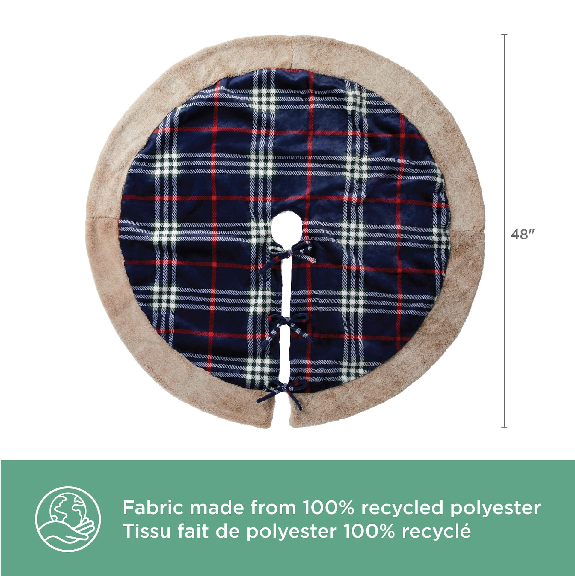 Blue plaid christmas outlet tree skirt