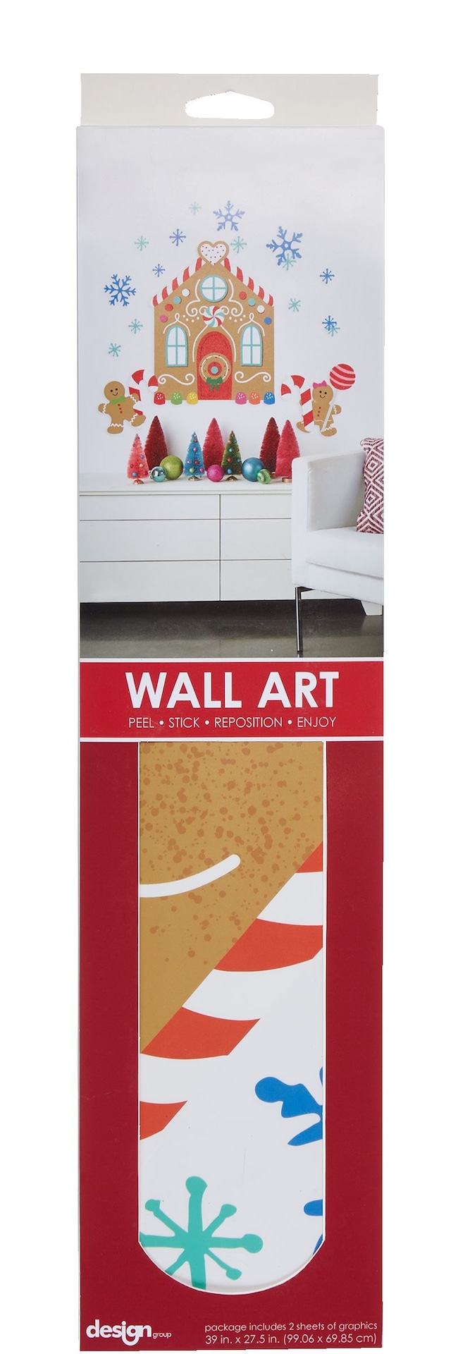 Design Group Peel & Stick Reusable Christmas Decoration Gingerbread