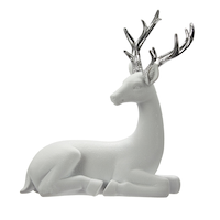 For Living Christmas Glittering Sitting Deer Décor, 7-in Front_Flat