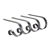 The Original Mantle Clip Christmas Decoration Stocking Holder, Black, 4-pk Front_Three_Fourths_Angled_Right