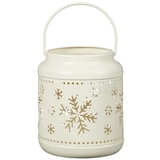 For Living Metal Christmas Decoration Snowflake Lantern, White, 5 1/2-in Front_Elevated