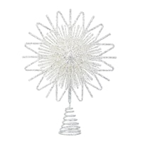 CANVAS Christmas Glittering Decoration Star Tree Topper, 12-in Front_Flat