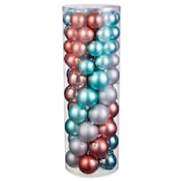 For Living Shatterproof Ball Christmas Ornament Set, Assorted Colours & Sizes, 80-pc Front_Elevated