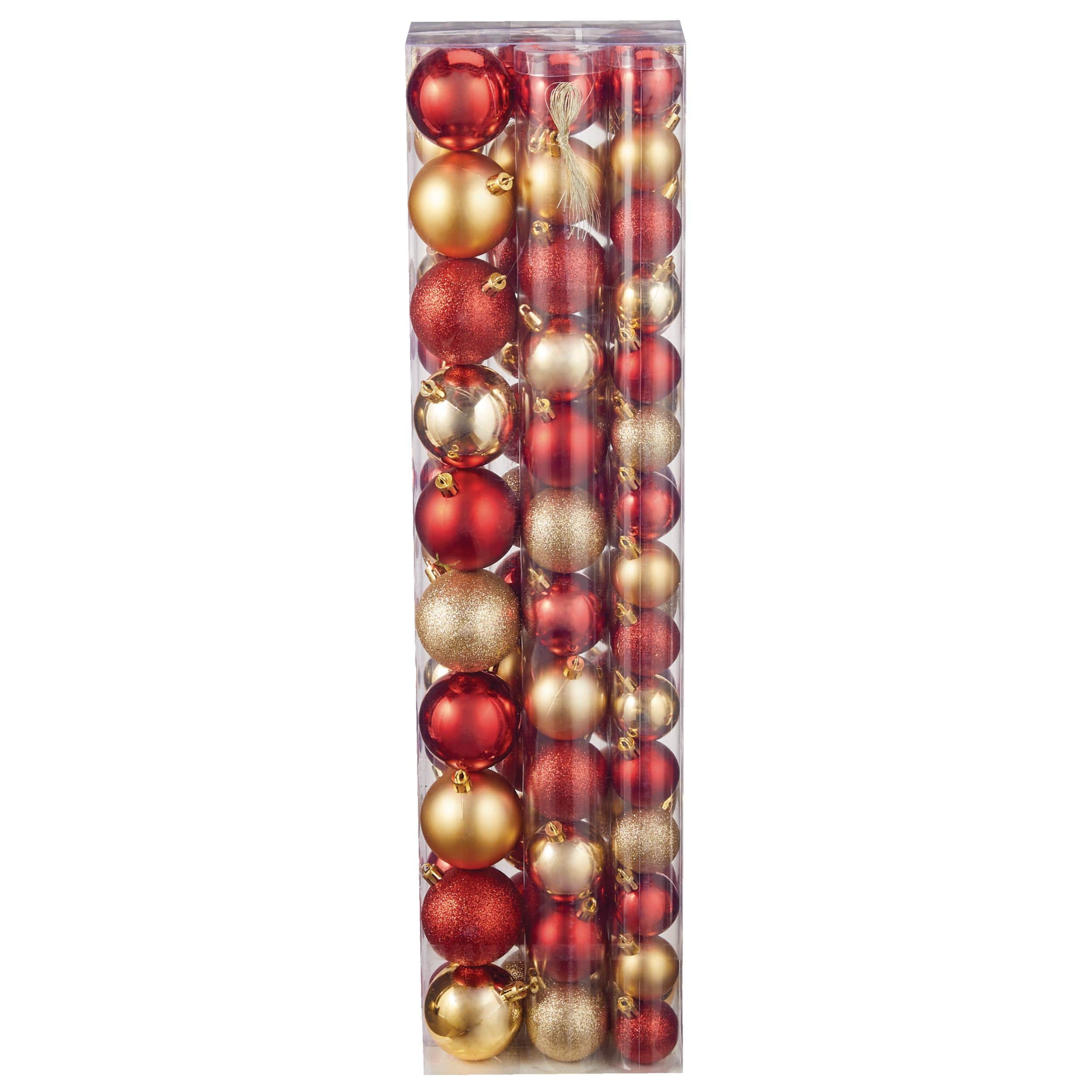 Red and gold christmas ornaments discount