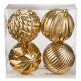 CANVAS Shatterproof Decoration Christmas Ornament Set, Gold Mercury Finish, 150-mm, 4-pc Front_Elevated