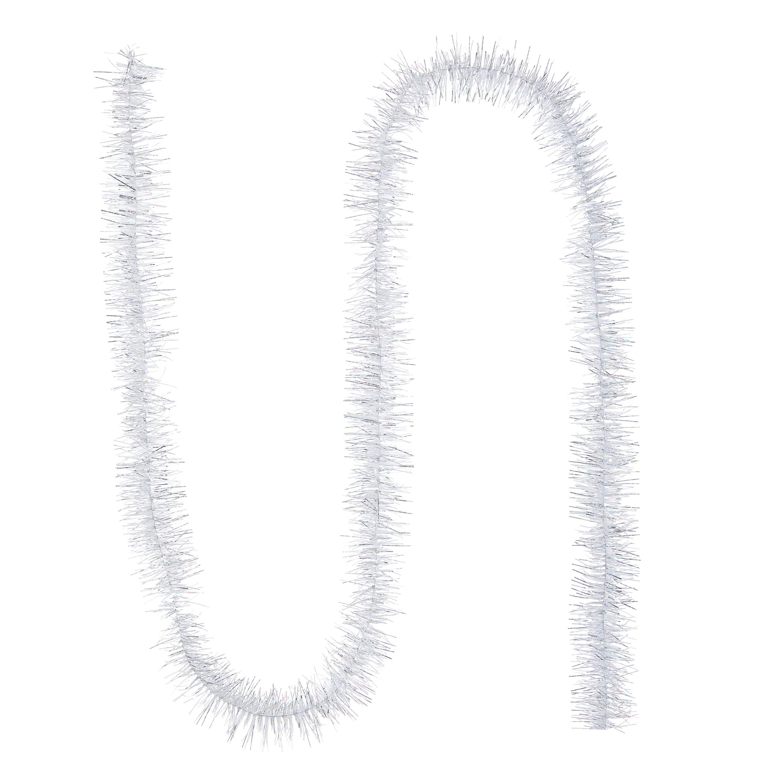 50ft. White Iridescent Tinsel Garland