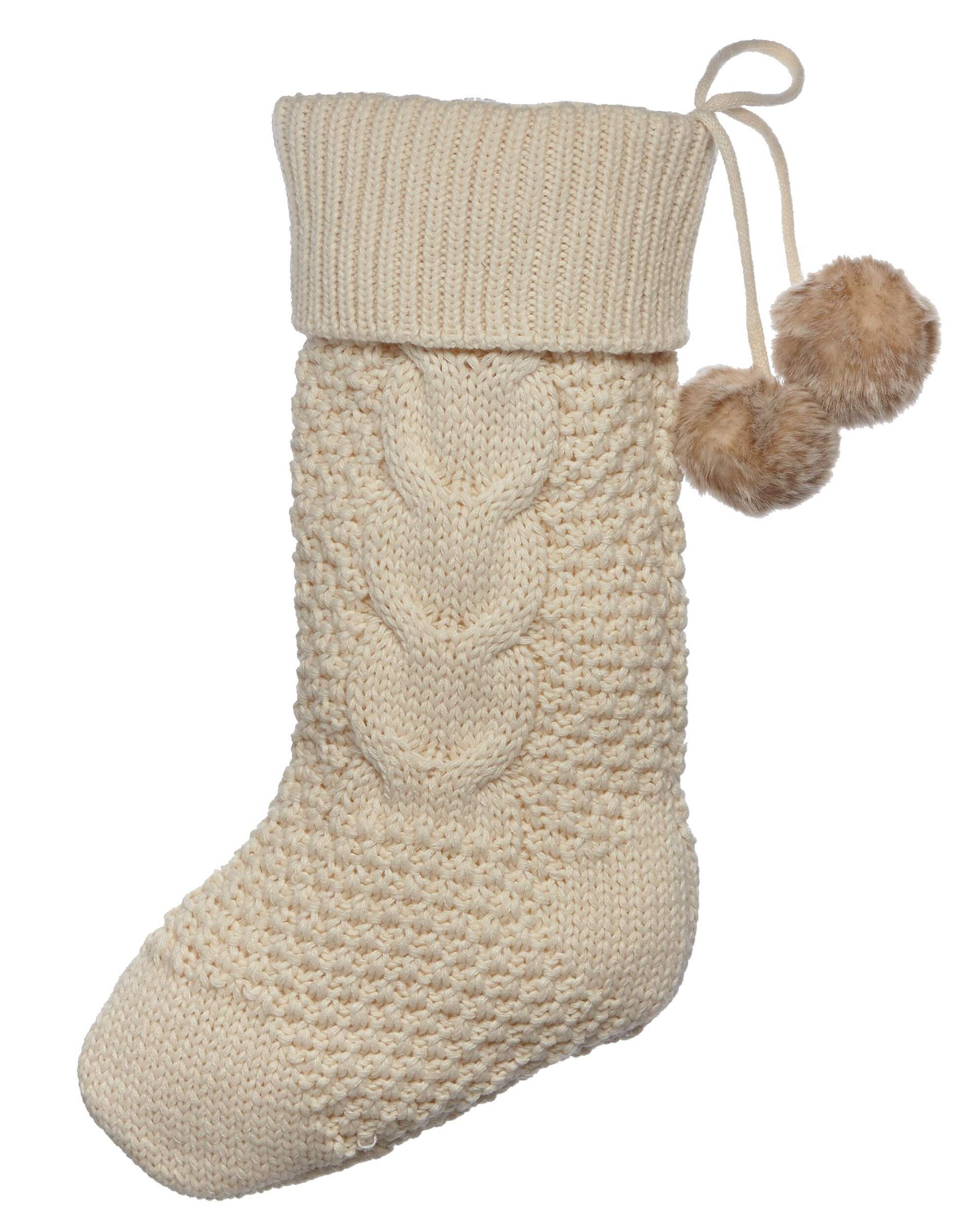 CANVAS Christmas Decoration Oat Cable Knit Stockings, 20 1/2-in Side_Left