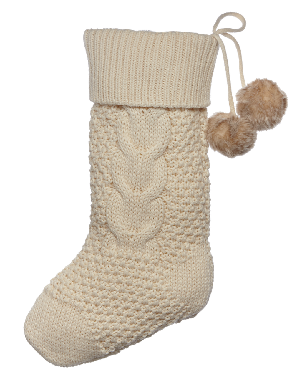CANVAS Christmas Decoration Oat Cable Knit Stocking, 20 1/2-in
