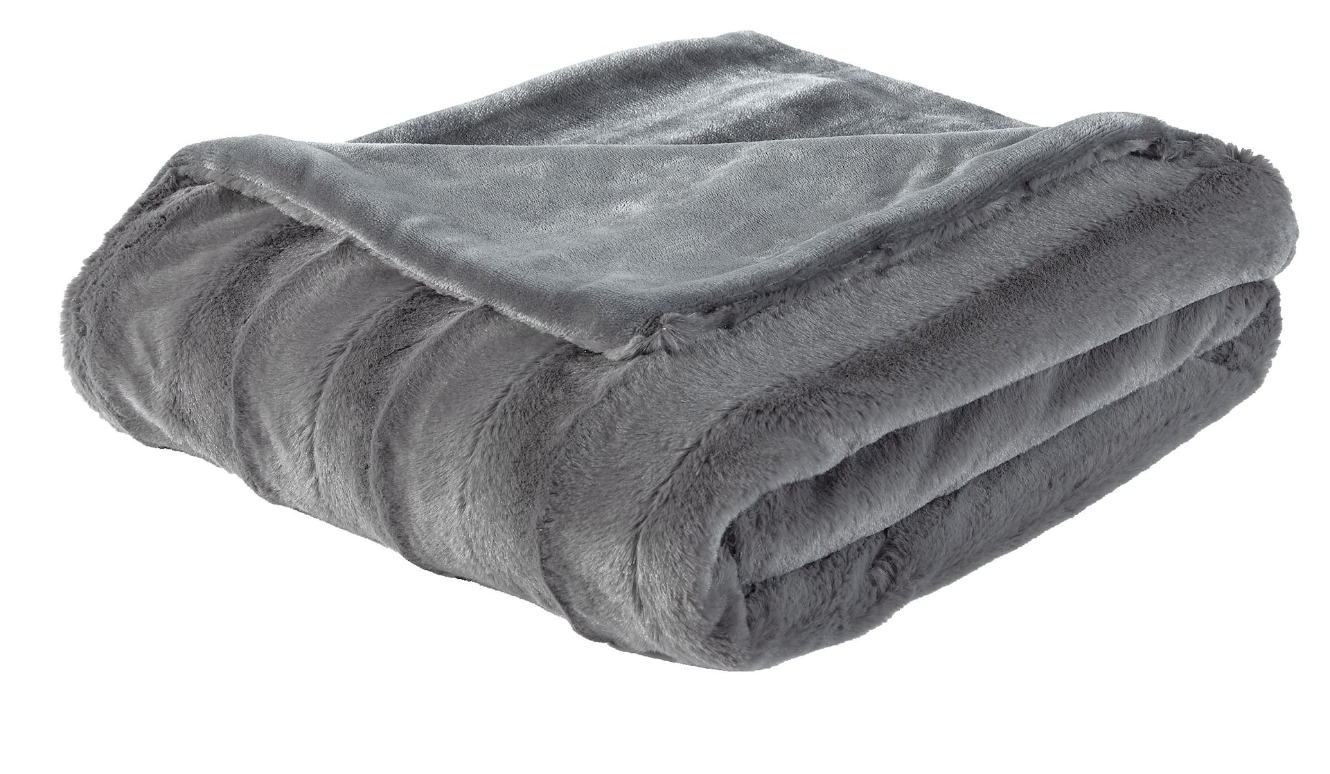 Buy Grey Plush Faux Fur Throw from Next Luxembourg