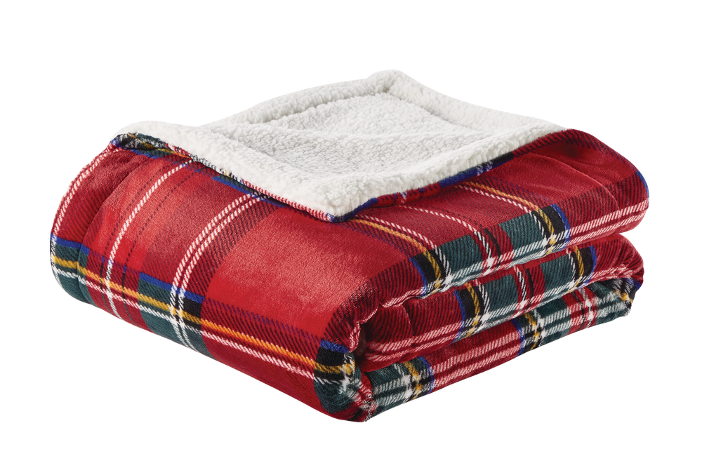 CANVAS Thoughtfully Sourced Red Plaid Throw Blanket Canadian Tire
