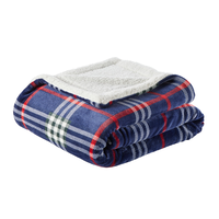 Jeté à motif écossais décoratif de Noël CANVAS, de source soigneusement choisie, bleu, 50 x 60 po