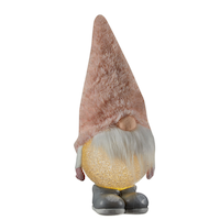 For Living Fabric Battery-operated Christmas Decoration Gnome, Pink, 14-in Front_Angled_Right