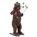CANVAS Christmas Black Bear with Marshmallows Décor, 8-in Front_Angled_Right