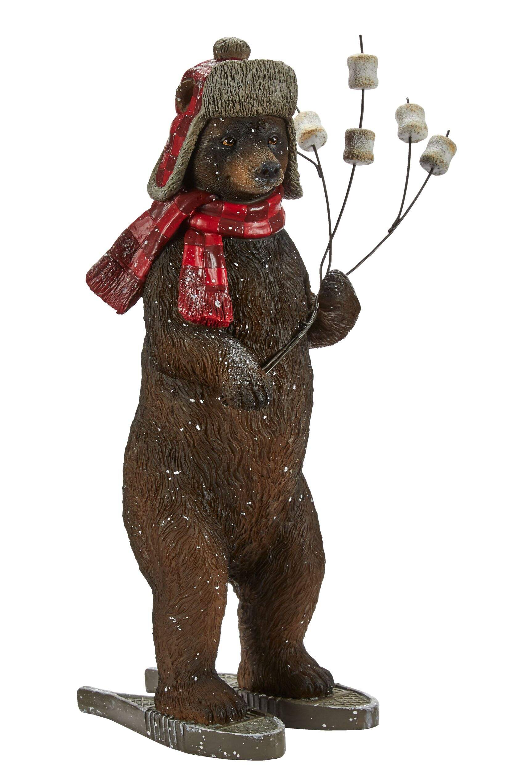 CANVAS Christmas Black Bear with Marshmallows Décor, 8-in Front_Angled_Right