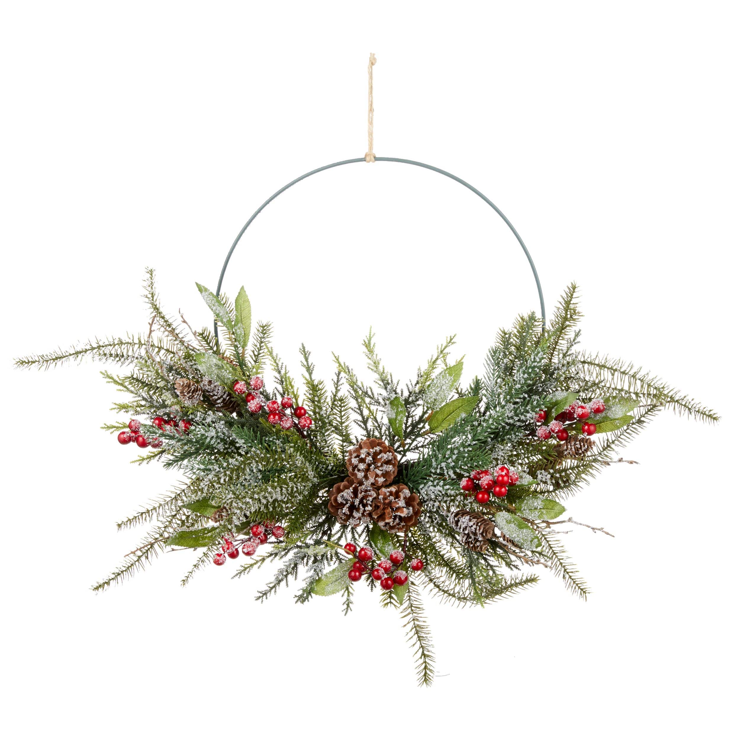 CANVAS Christmas Decoration Frosted Hoop Wreath, 22-in | Canadian Tire