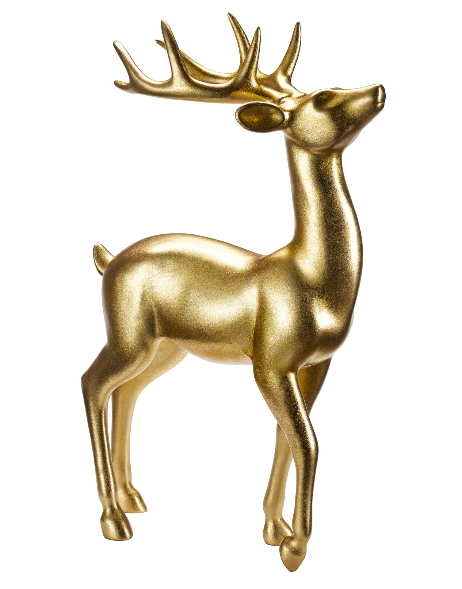 CANVAS Christmas Standing Deer Décor, Gold, 10 1/2-in