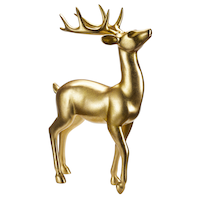 CANVAS Christmas Standing Deer Décor, Gold, 10 1/2-in Front_Angled_Right