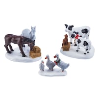 For Living Christmas Decoration Village Farm Animals Accessory Set, 3-pc Front_Elevated