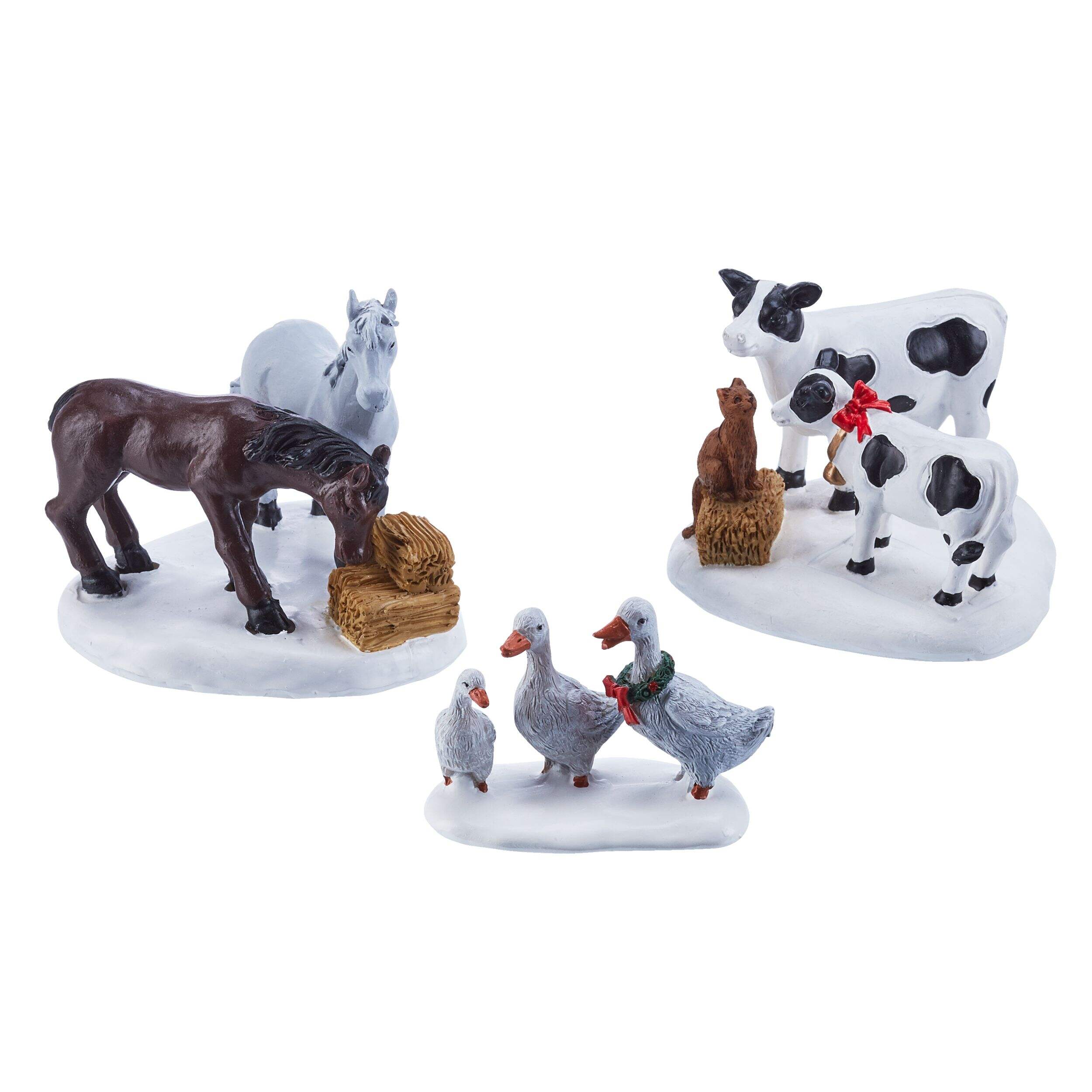 For Living Christmas Decoration Village Farm Animals Accessory Set, 3-pc Front_Elevated
