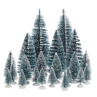 For Living Christmas Decoration Village Bottle Brush Tree Accessory Set, 21-pc Front_Elevated