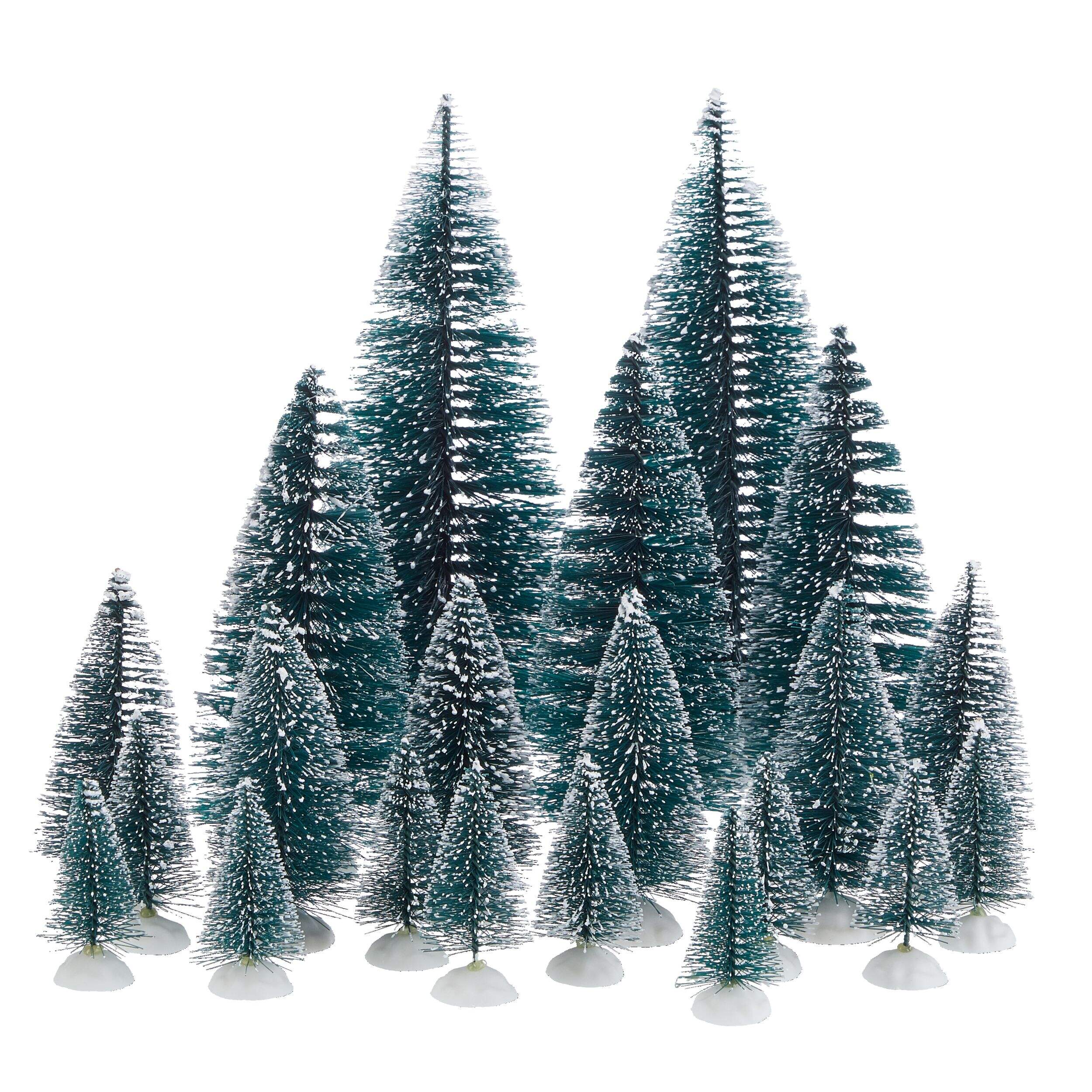 For Living Christmas Decoration Village Bottle Brush Tree Accessory Set, 21-pc Front_Elevated