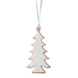 CANVAS White Collection Resin Decoration Gingerbread Tree Christmas Ornament, 4 1/2-in Front_Flat