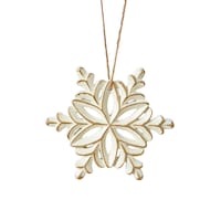 CANVAS White Collection Decoration Ivory Snowflake Christmas Ornament, 5-in Front_Flat