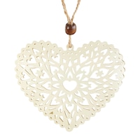 CANVAS Winter Garden Metal Decoration Heart Christmas Ornament, 4-in Front_Flat