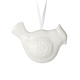 CANVAS Collection Blanche - décoration de Noël en céramique Oiseau, 3 po Front_Flat