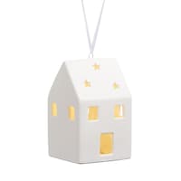 CANVAS White Collection Decoration LED Light Up House Christmas Ornament, 4-in Front_Three_Fourths_Angled_Right