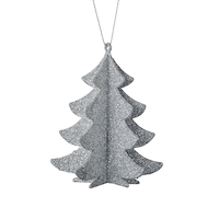 CANVAS Silver Collection Glittering Decoration 3D Tree Christmas Ornament, 4-in Front_Flat