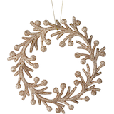 CANVAS Holiday Homecoming Trend Collection Glittering Decoration Wreath Christmas Ornament, 5-in Front_Flat