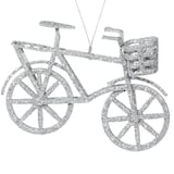 CANVAS Silver Collection Glittering Decoration Bike Christmas Ornament, 3 1/2-in Front_Flat
